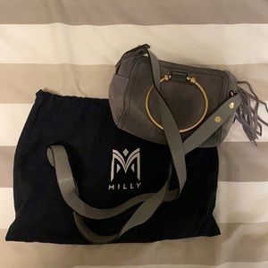 Milly gray suede crossbody
